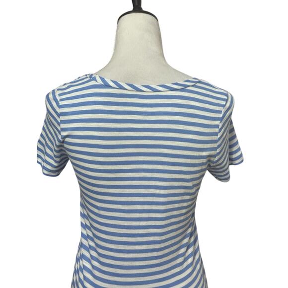Caslon T-Shirt Scoop Neck Short Sleeves Comfortable Striped Blue White XXS NWOT - Picture 5 of 8